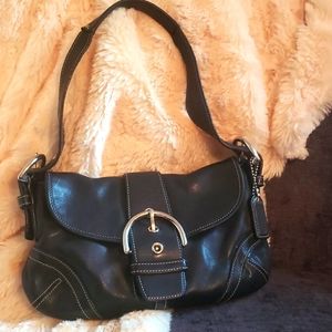 Coach black leather shoulder bag 10"L x 6.5"H